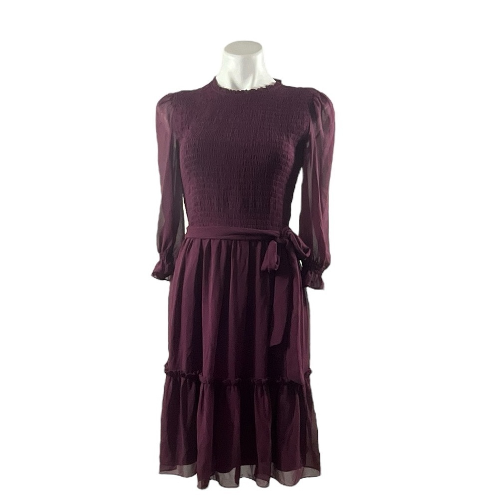 Rachel Parcell‎ Purple Nectar Smocked Tie Waist Dress - Picture 9 of 12